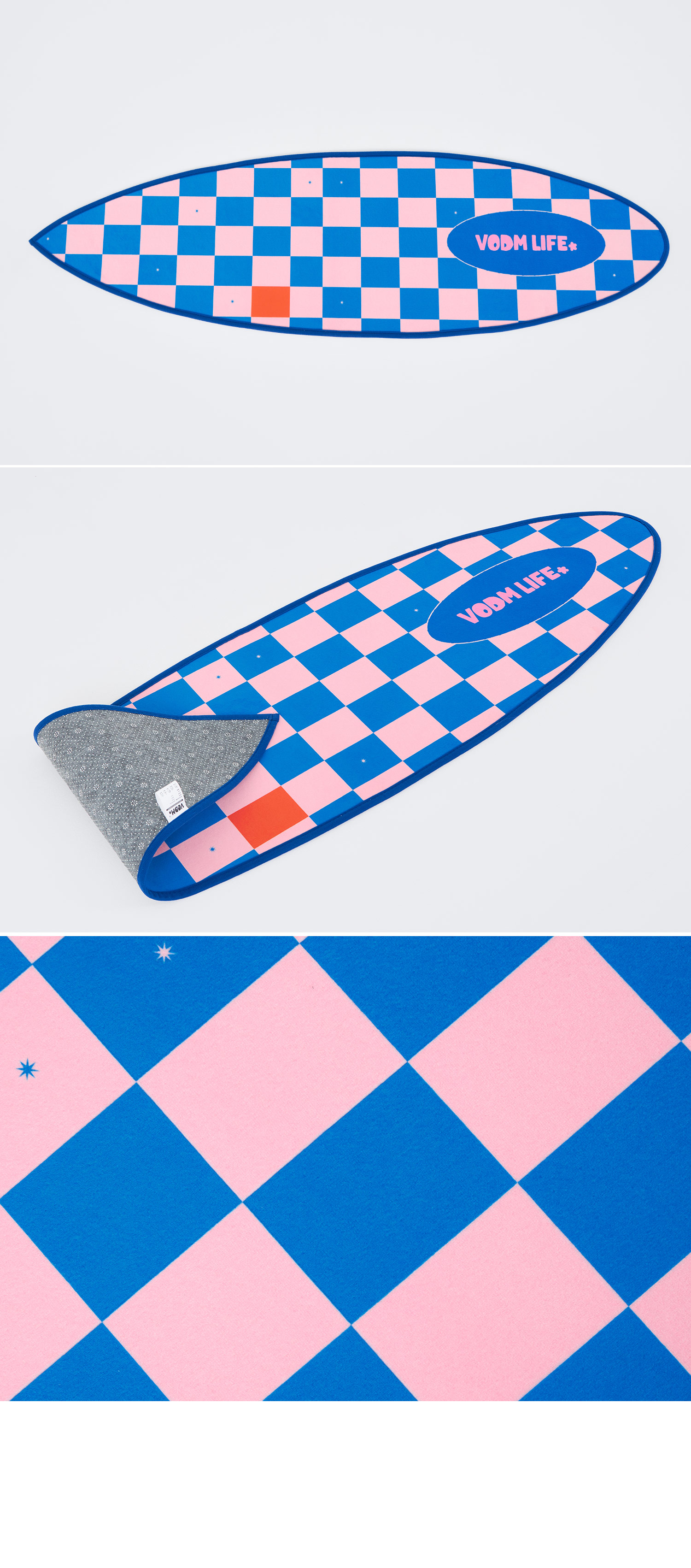 Checkerboard Blue Pink ; Surf Rug