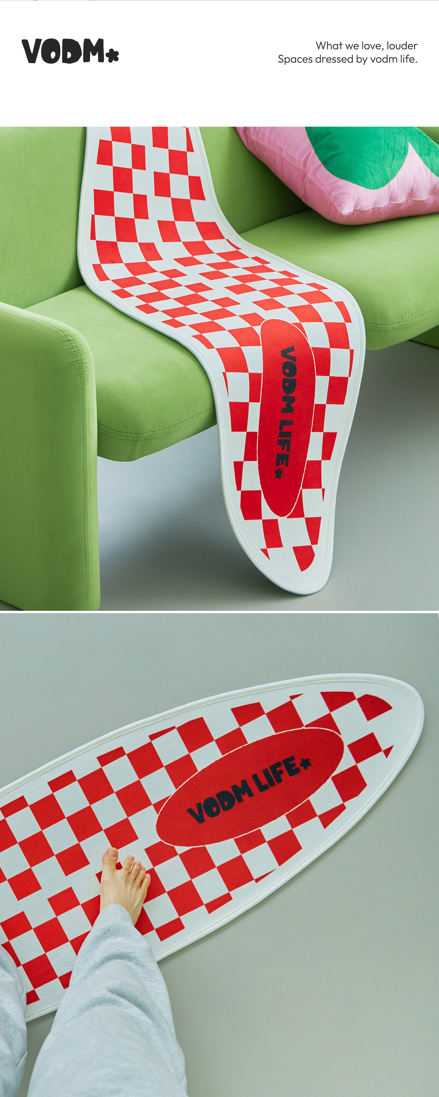 Checkerboard Red ; Surf Rug