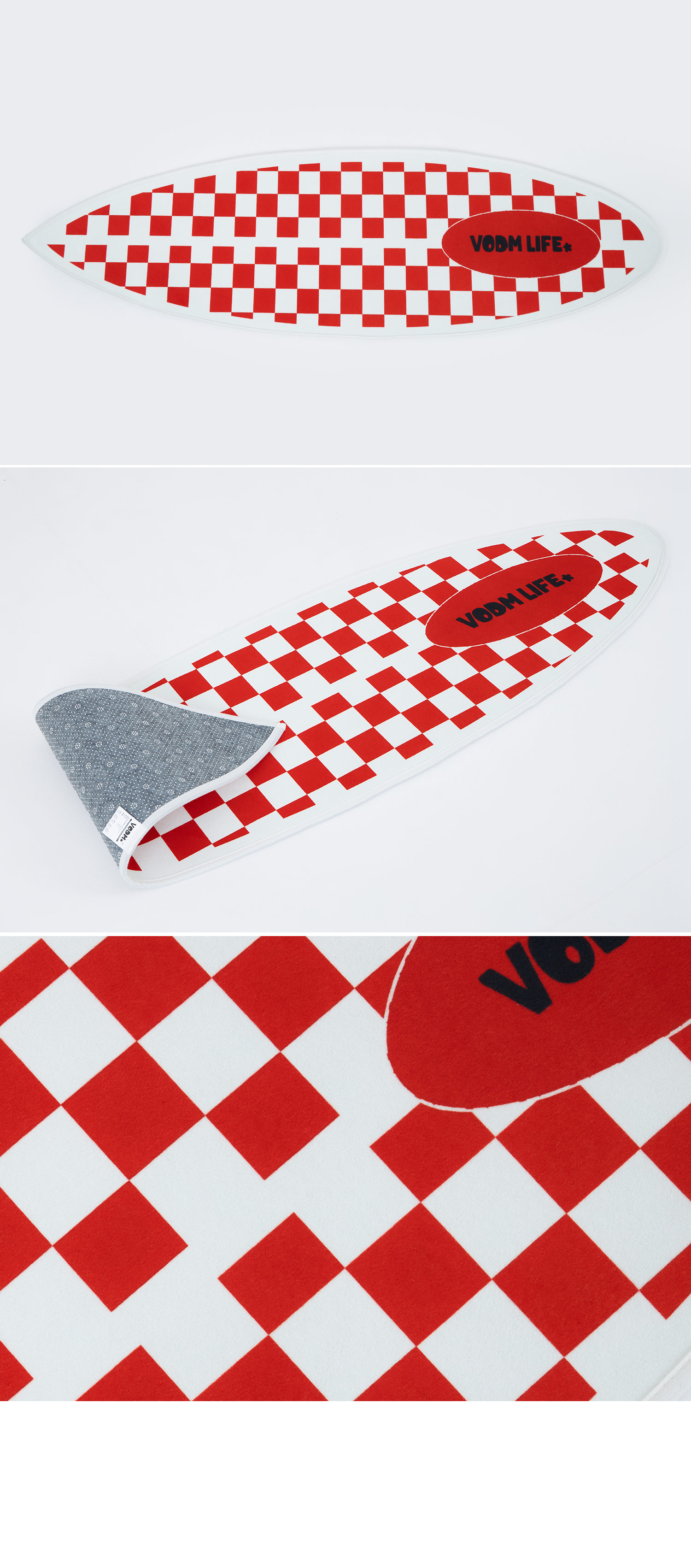 Checkerboard Red ; Surf Rug