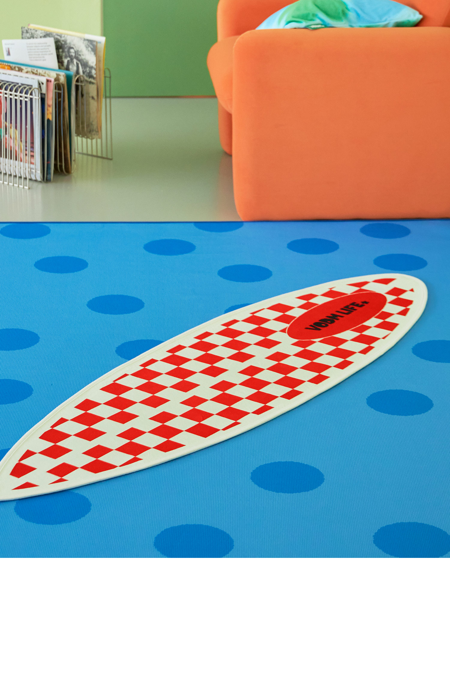 Checkerboard Red ; Surf Rug